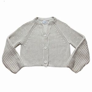Willow & Wind Chunky Ribbed Off White Cropped Cardigan S Preppy Academia Spring